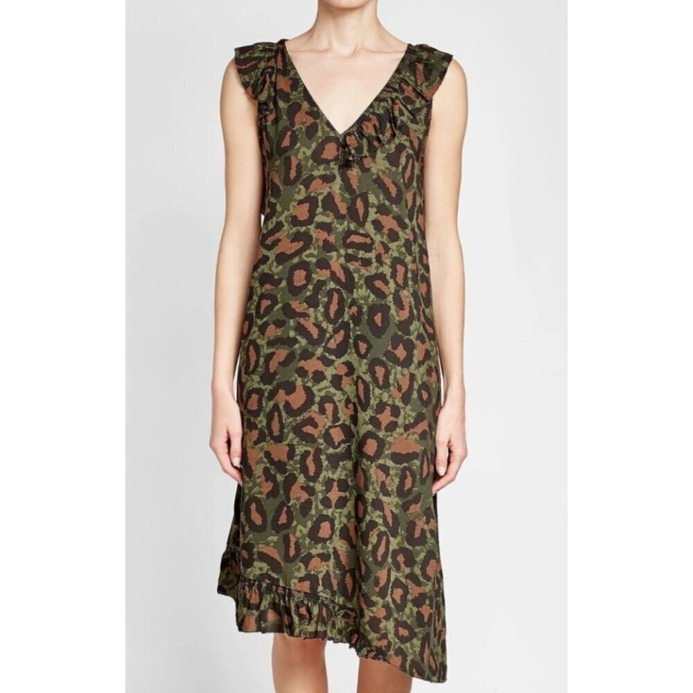 Zadig and Voltaire Y2K Slip Dress Maxi Paris Rebelle‎ Leo XS Leopard Print - Picture 2 of 11